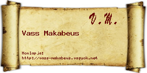 Vass Makabeus névjegykártya